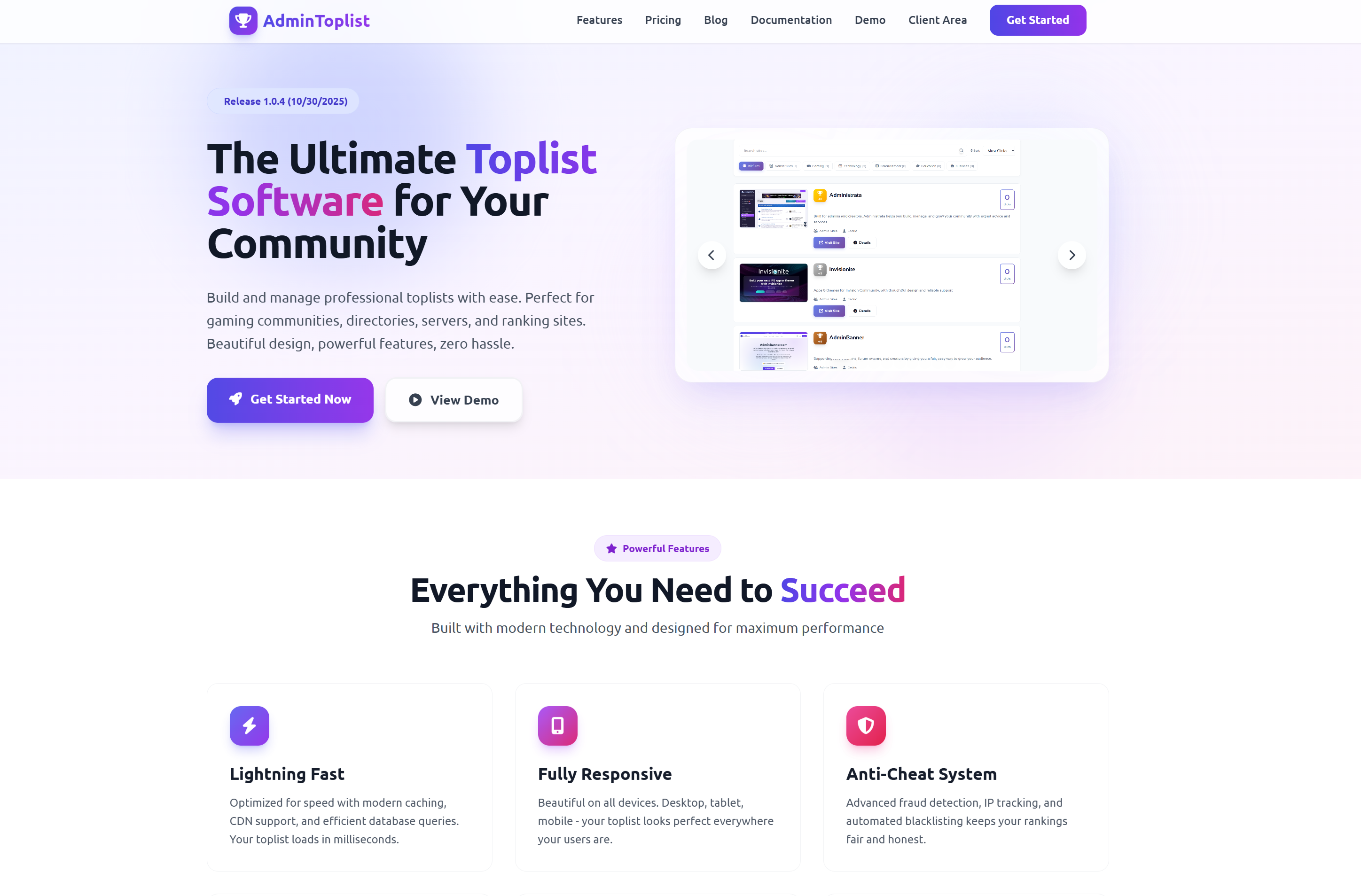 AdminToplist - Website Ranking Software